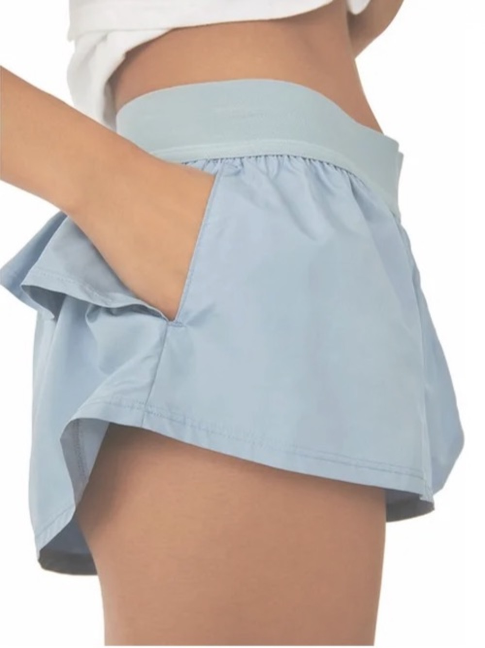 FP Movement Feelin Fit Femme Shorts Blue Washed Away Lined Running Athletic S - Picture 4 of 9